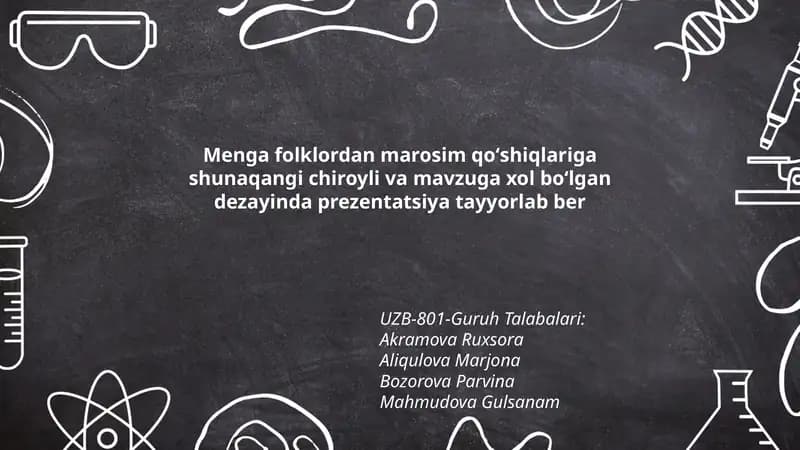 Folklordan Marosim Qo'shiqlar Prezentatsiyasi