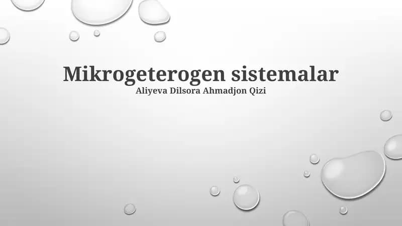 Mikrogeterogen sistemalar