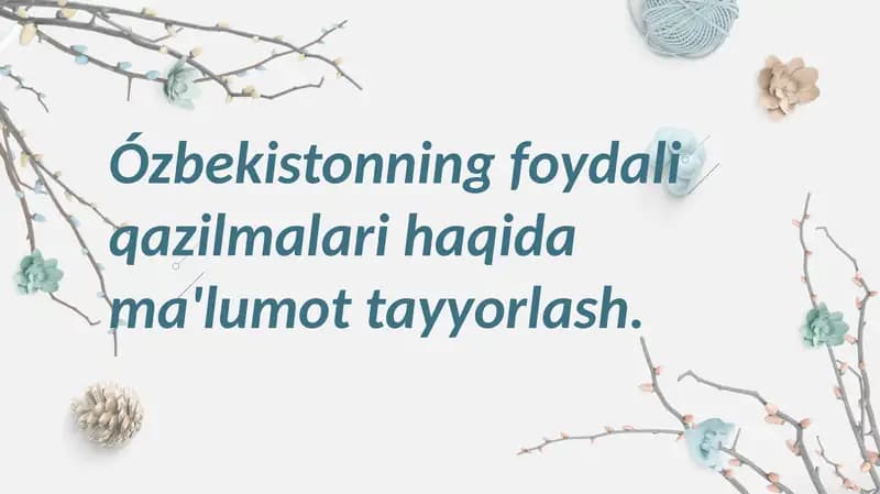 Oʻzbekistonning foydali qazilmalari haqida maʼlumot