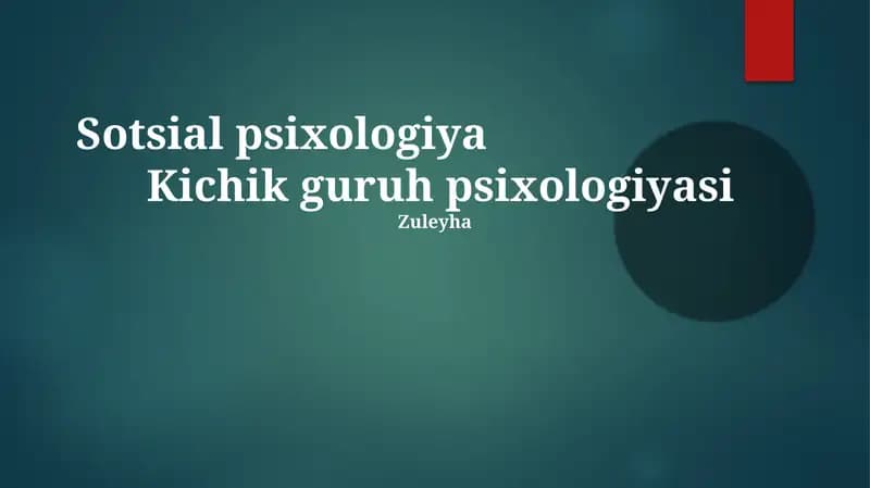 Kichik guruh psixologiyasi