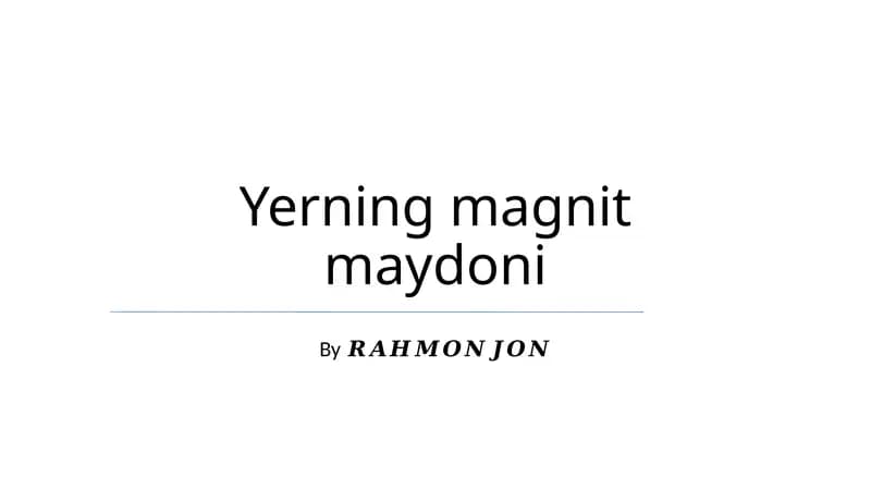 Yerning magnit maydoni