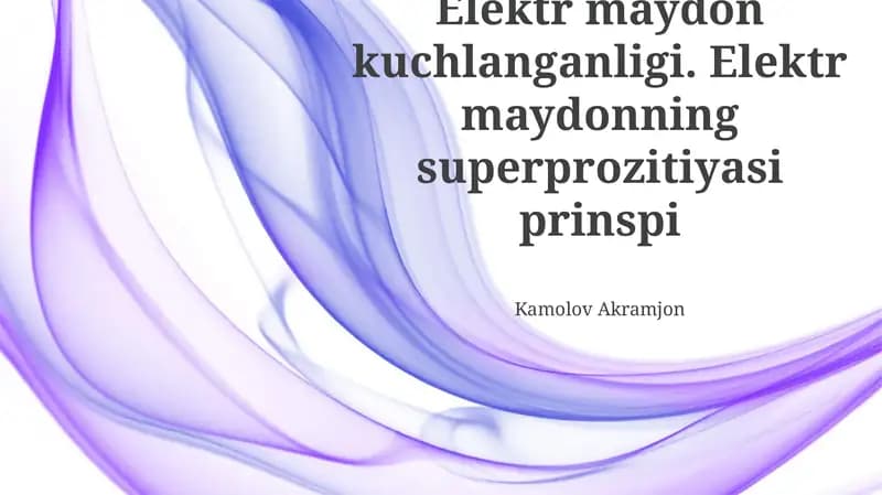 Elektr maydon kuchlanganligi