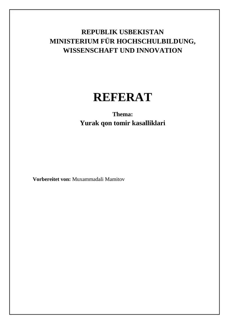 Yurak qon tomir kasalliklari
