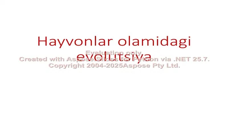 Hayvonlar olamidagi evolutsiya