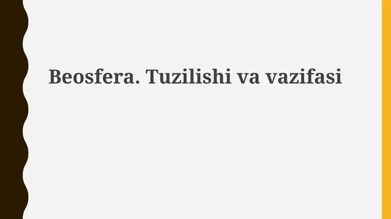 Beosfera.Tuzilishivavazifasi