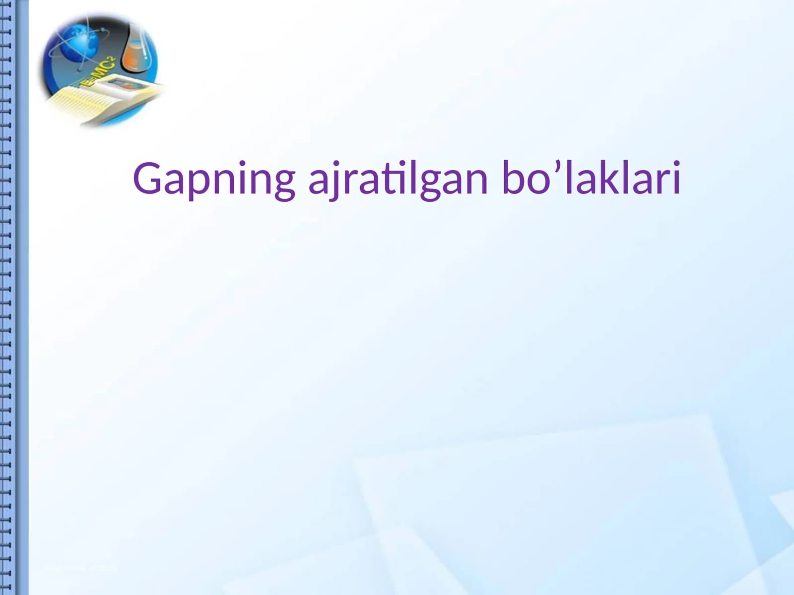 Gapning ajratilgan bo’laklari