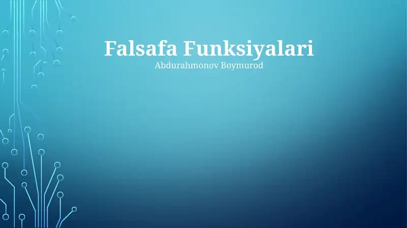 Falsafa Funksiyalari