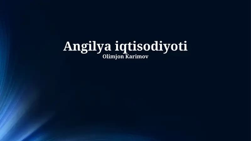 Angilya iqtisodiyoti