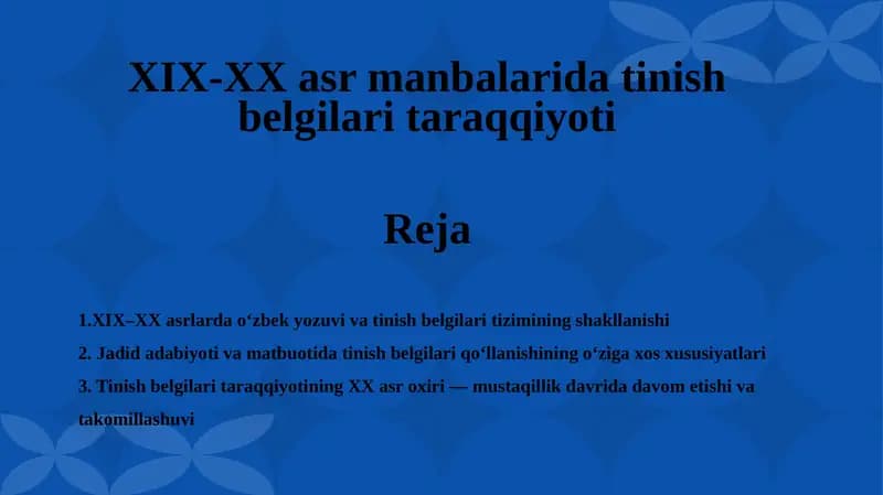 O‘zbek yozuvi va tanish belgilari tizimi
