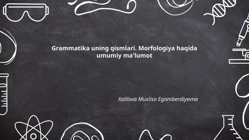Morfologiya haqida umumiy ma'lumot