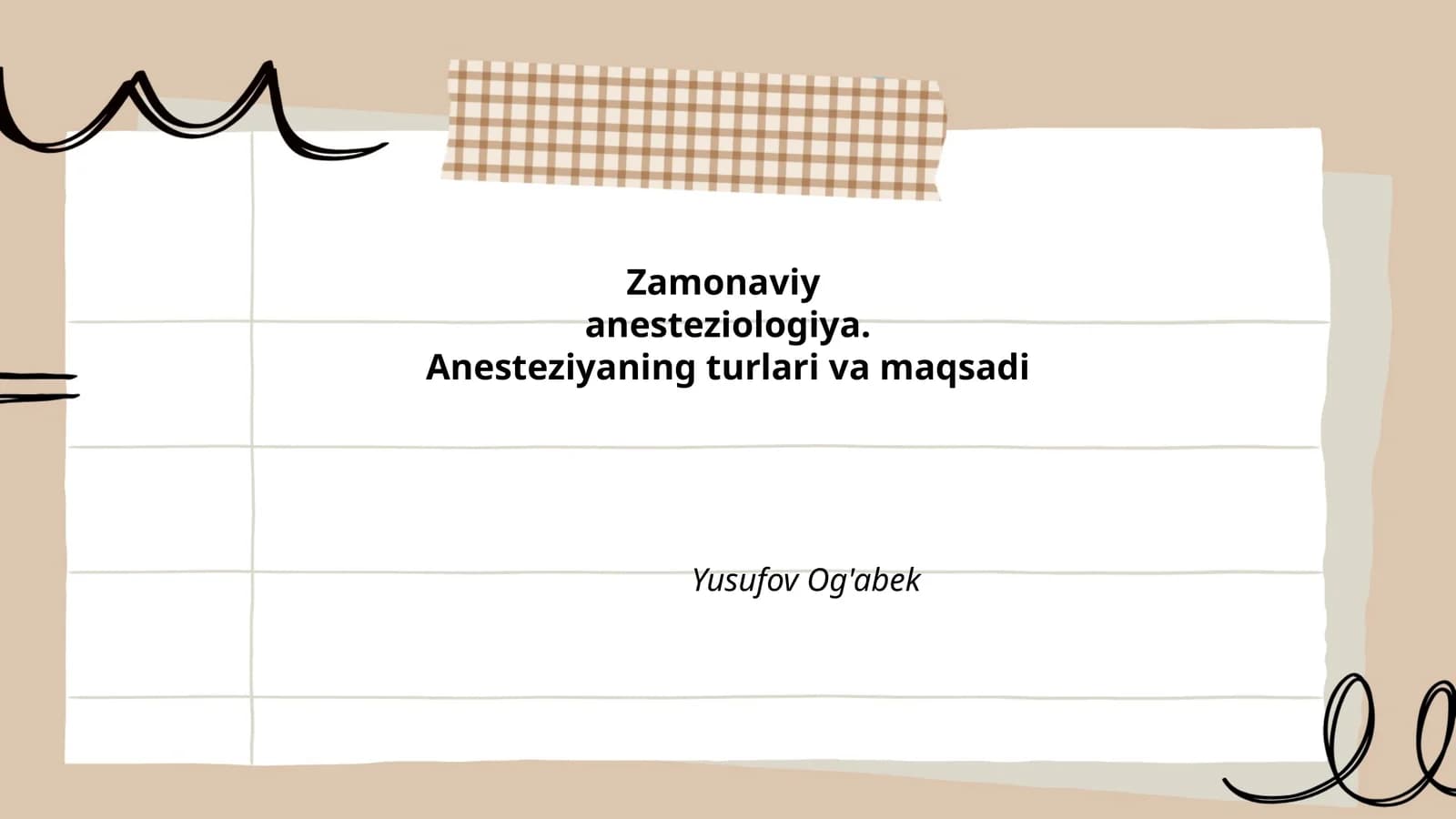 Zamonaviy anesteziologiya