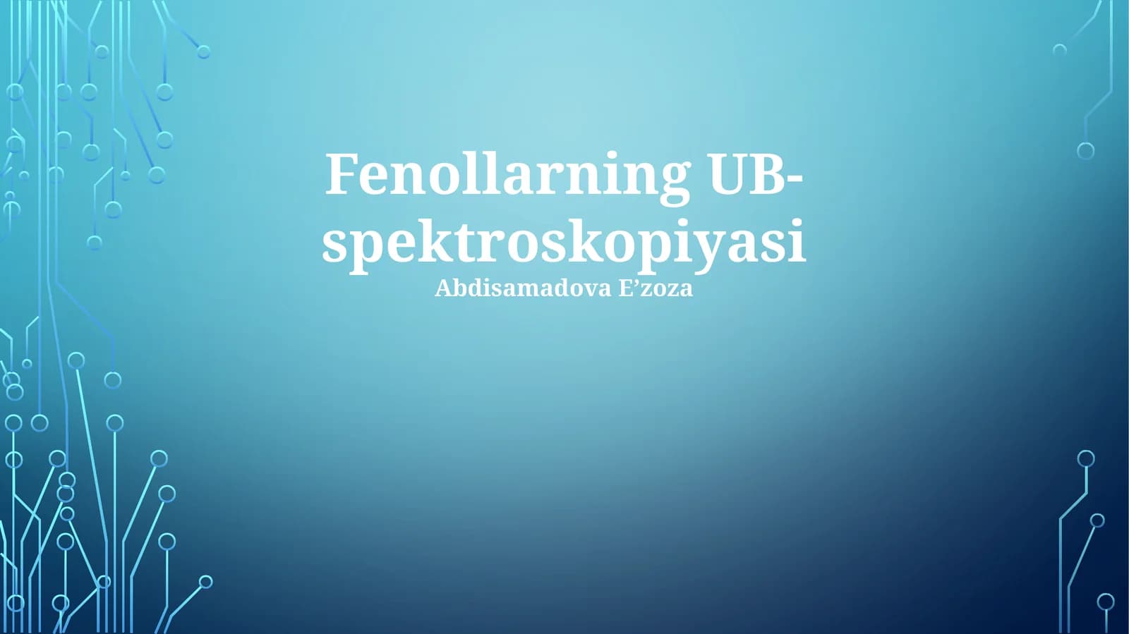 Fenollarning UB- spektroskopiyasi