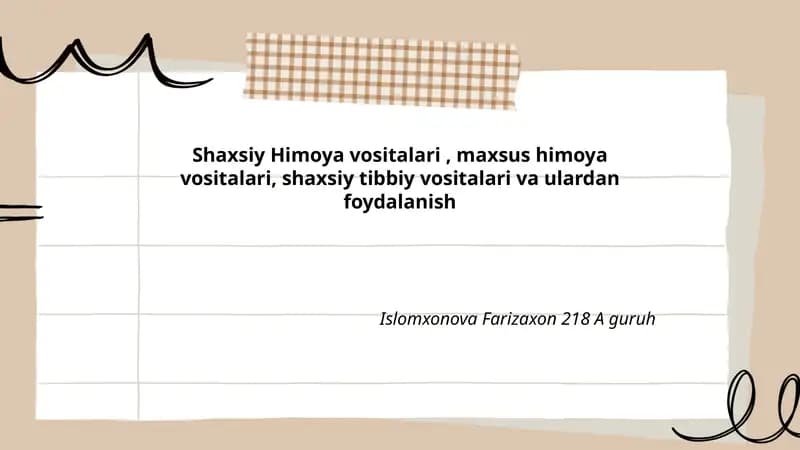 Shaxsiy Himoya Vositalari