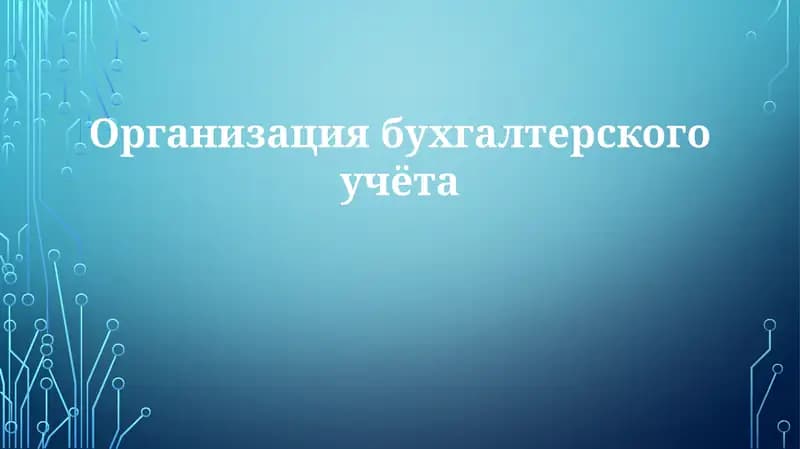 Организация бухгалтерского учета