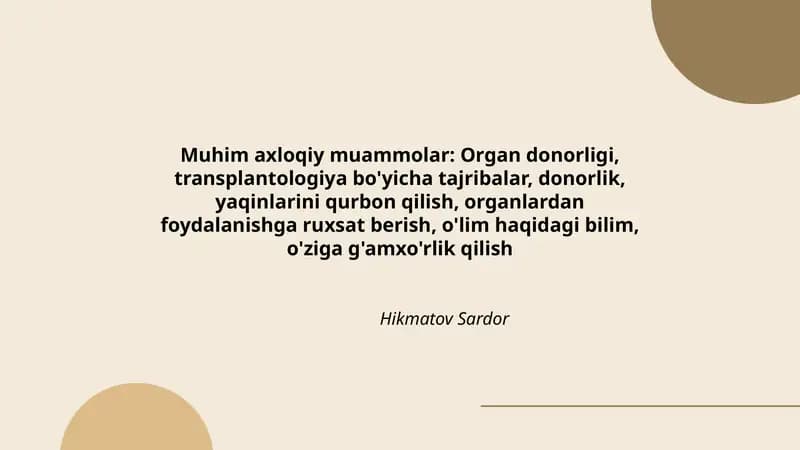 Muhim axloqiy muammolar