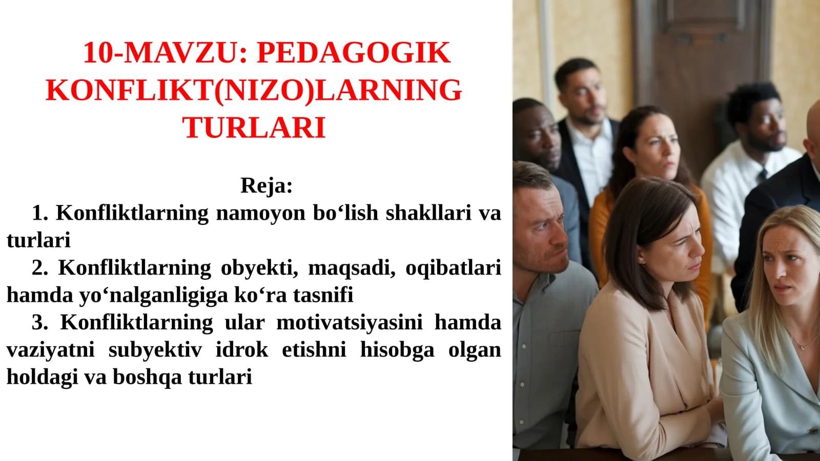 PEDAGOGIK KONFLIKT(NIZO)LARNING TURLARI