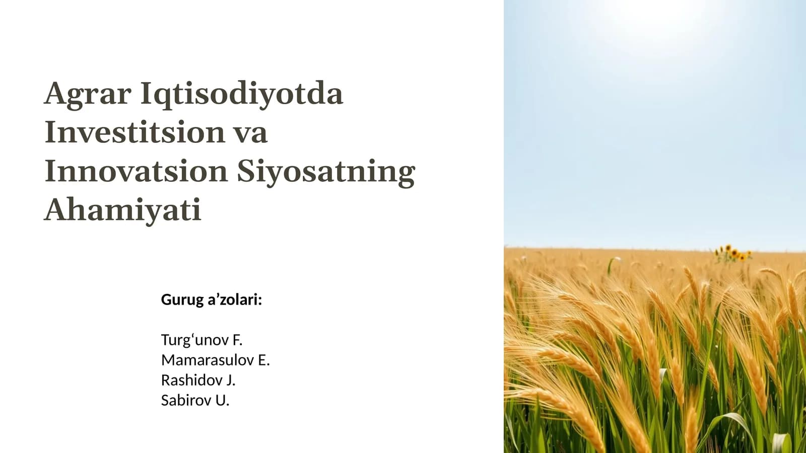 agrar iqtisodiyot