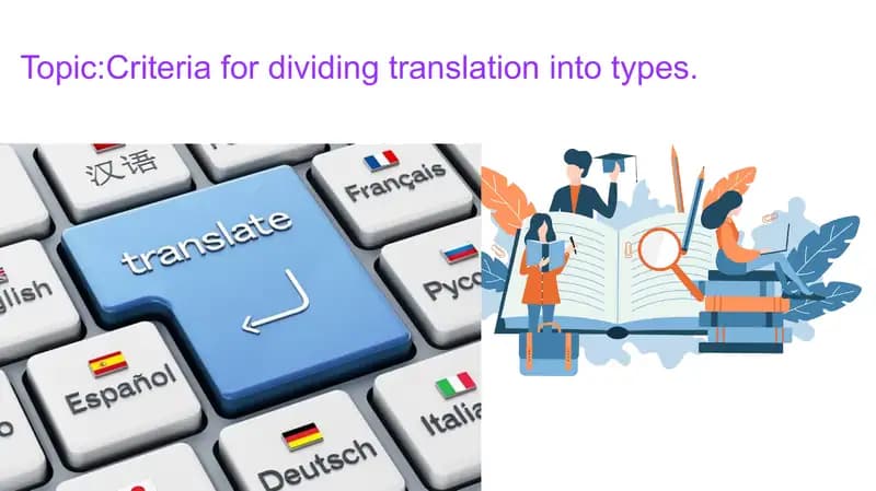 Criteria for dividing translation into types