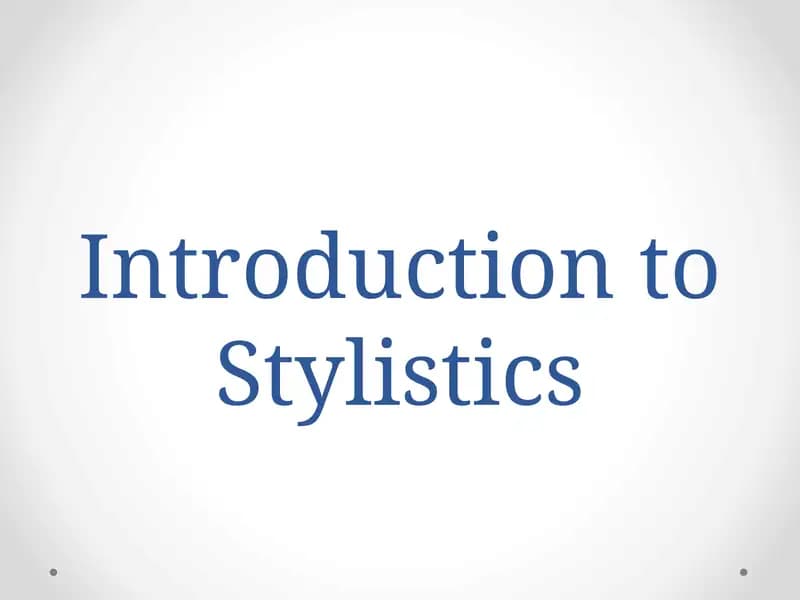 Introduction to Stylistics