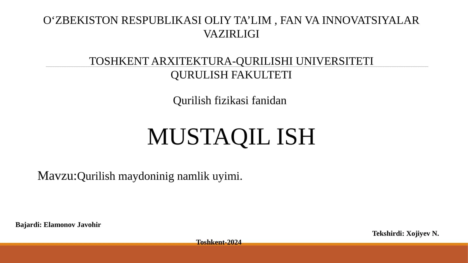 Qurilish maydonining namlik uyimi
