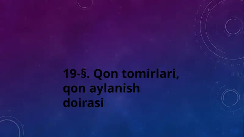 qon tomirlari, qon aylanish sistemasi