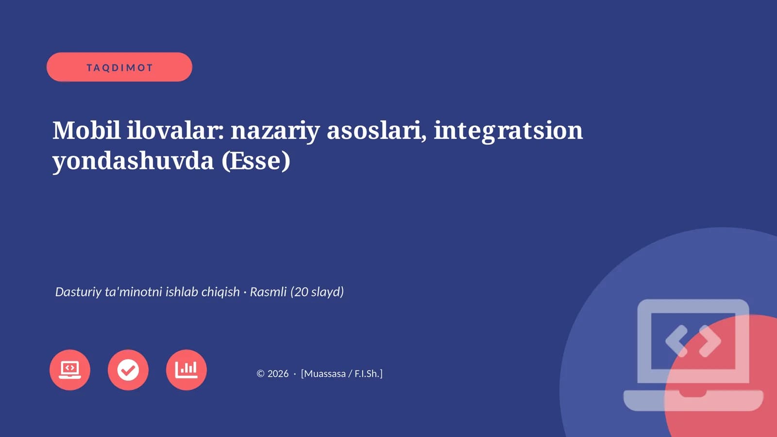 Mobil ilovalar: nazariy asoslari, integratsion yondashuvda (Esse)