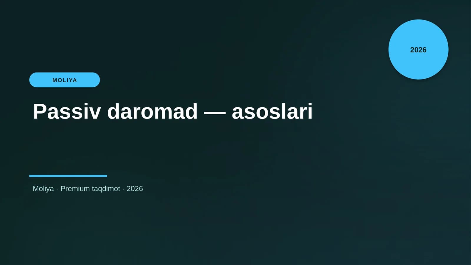 Passiv daromad — asoslari