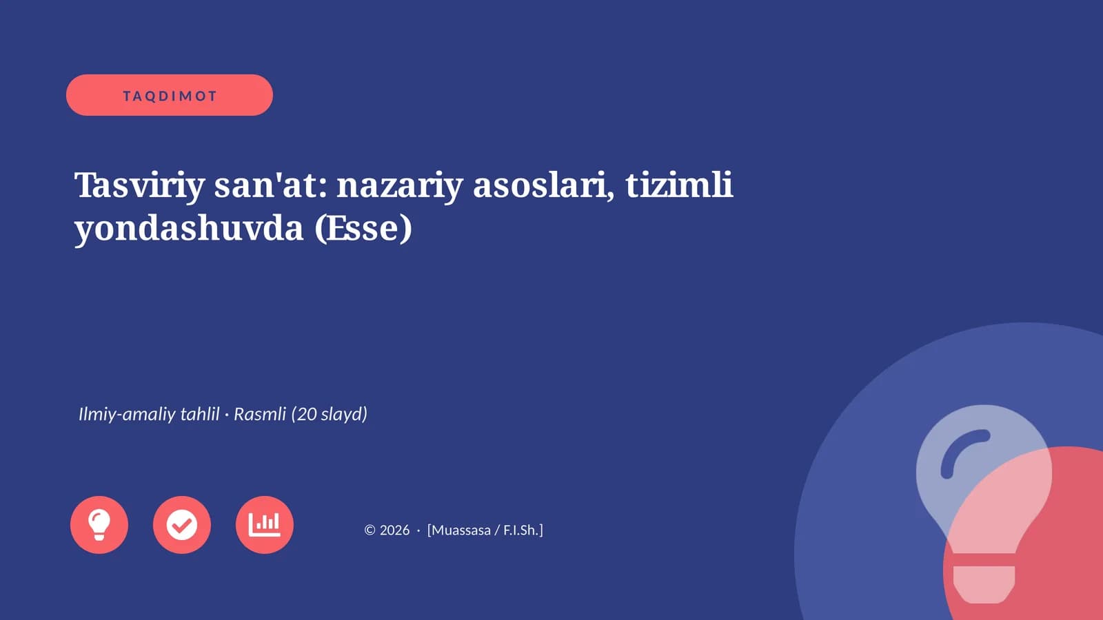 Tasviriy san'at: nazariy asoslari, tizimli yondashuvda (Esse)