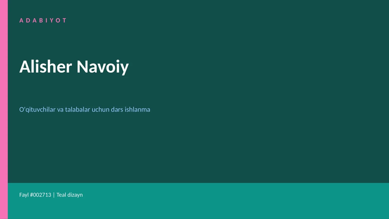 O'qituvchilar va talabalar uchun dars ishlanma