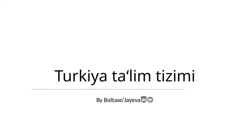 Turkiya ta‘lim tizimi