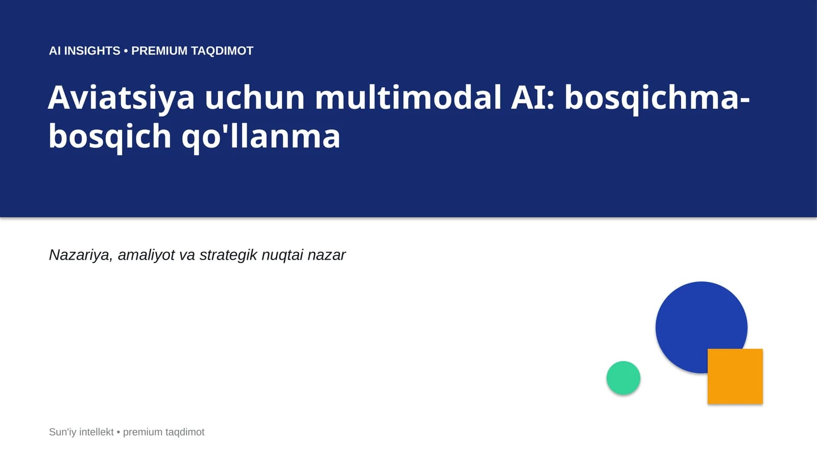 Aviatsiya uchun multimodal AI: bosqichma-bosqich qo'llanma