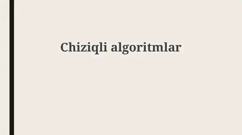 Chiziqlialgoritmlar