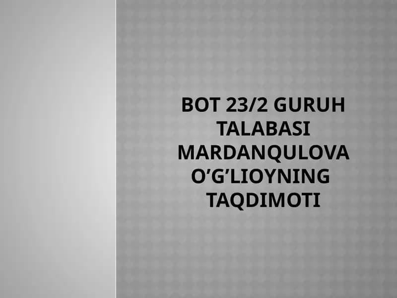 Texnologiya fanini o’qitishning shakllari