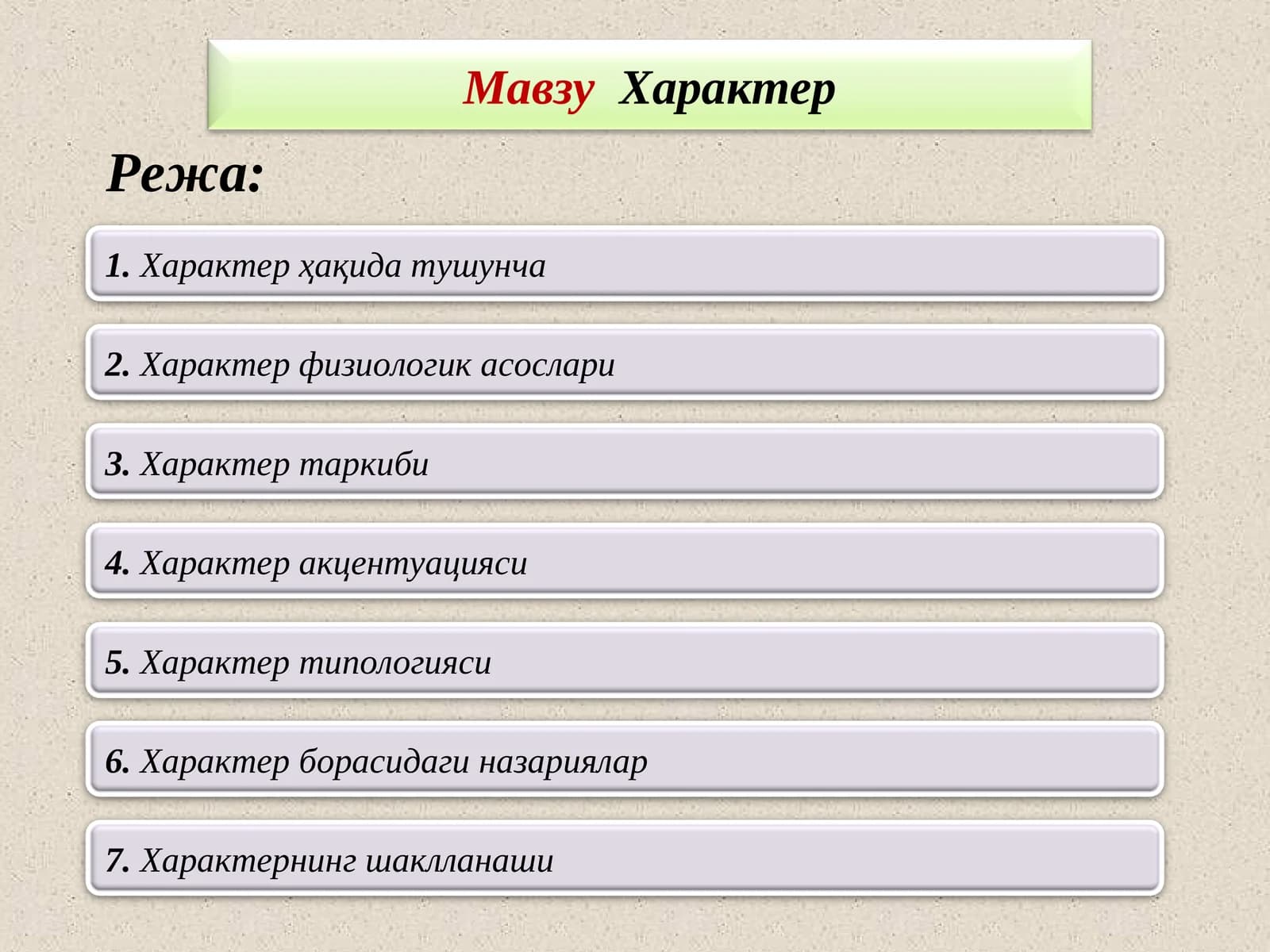 Характер