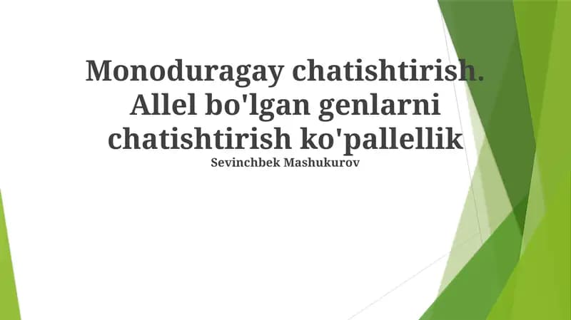 Monoduragay chatishtirish