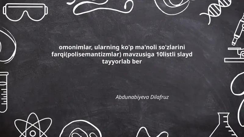 Omonimlar va polisemantizm