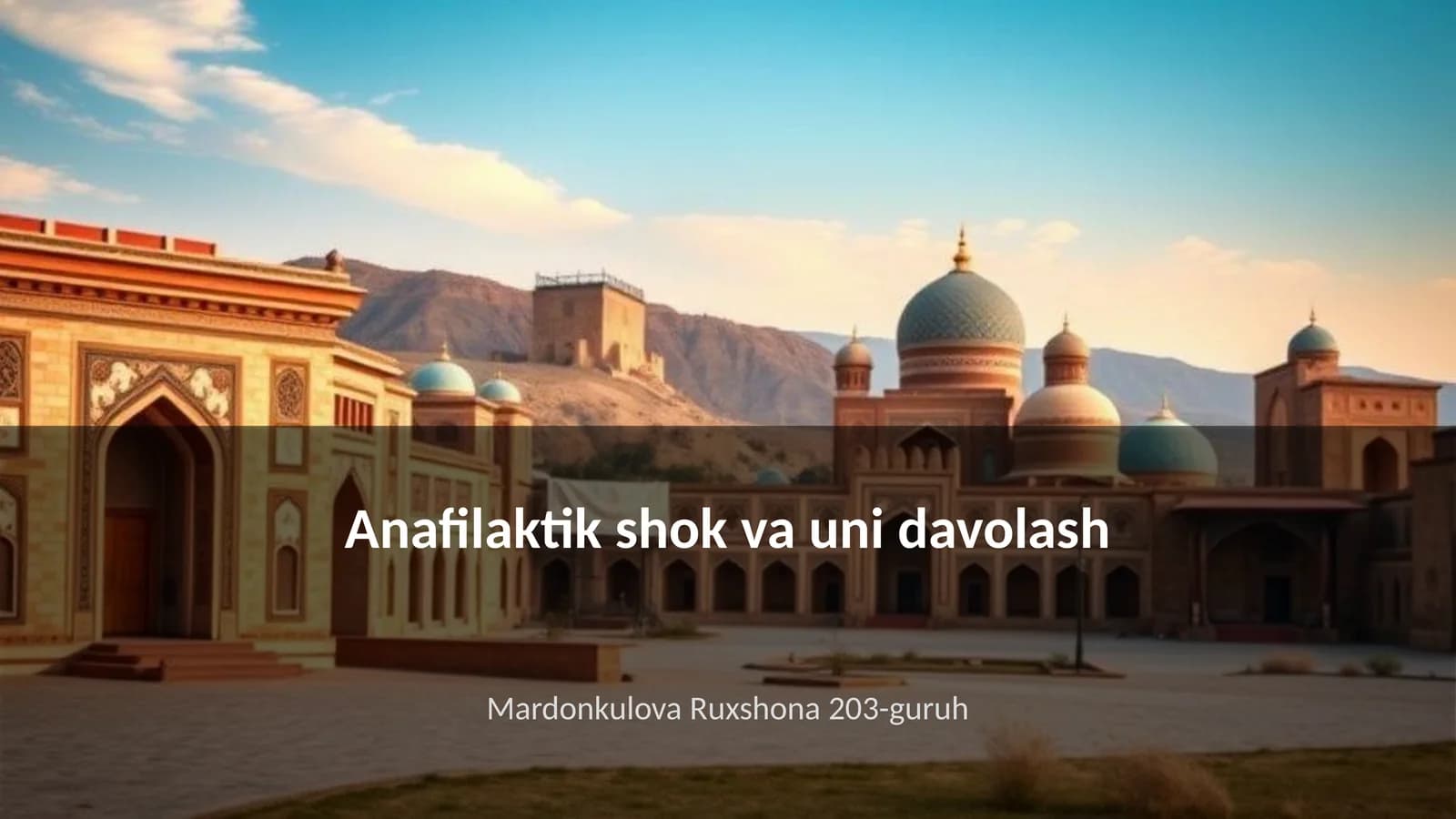 Anafilaktik shok va uni davolash