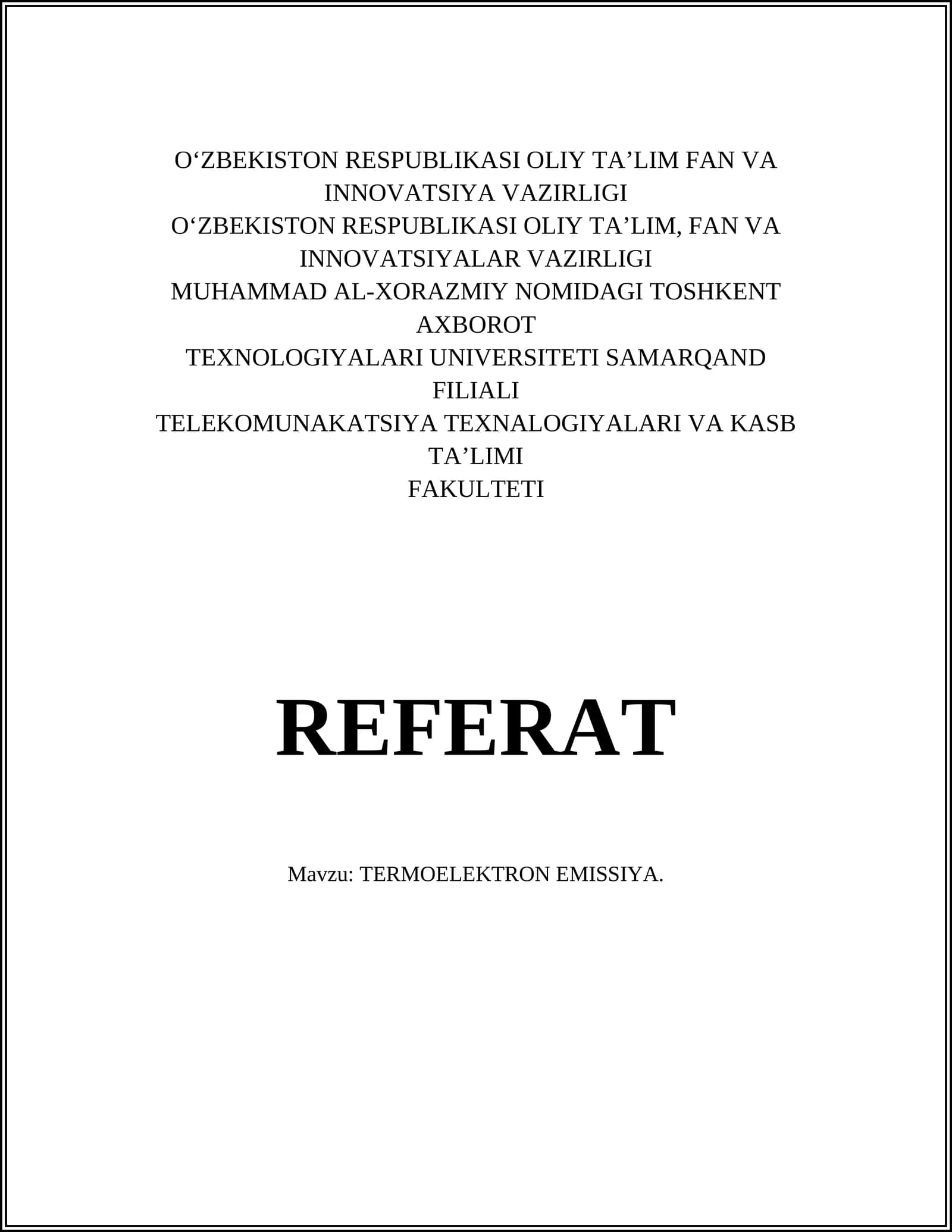 TERMOELEKTRON EMISSIYA