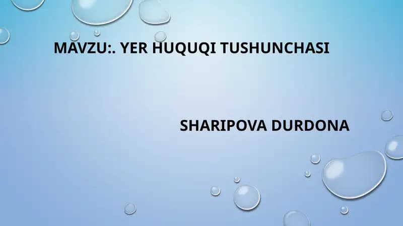 YER HUQUQITUSHUNCHASI