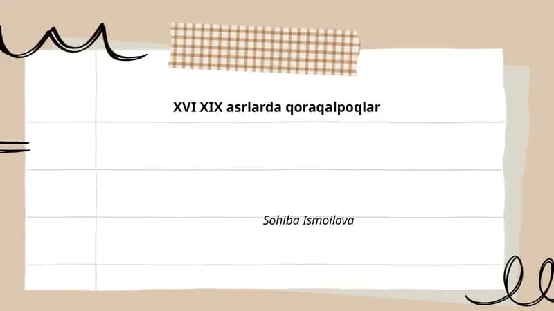 XVI XIX asrlarda qoraqalpoqlar