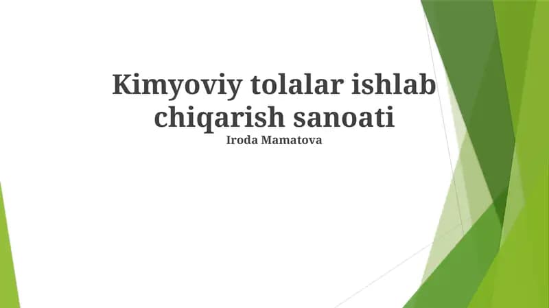 Kimyoviy tolalar ishlab chiqarish sanoati