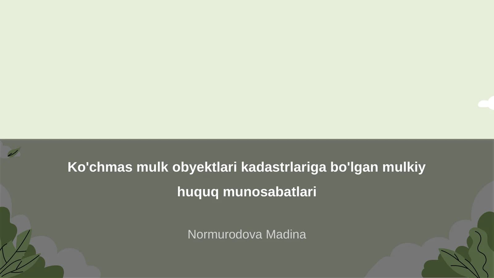 Ko'chmas mulk obyektlari kadastrlariga