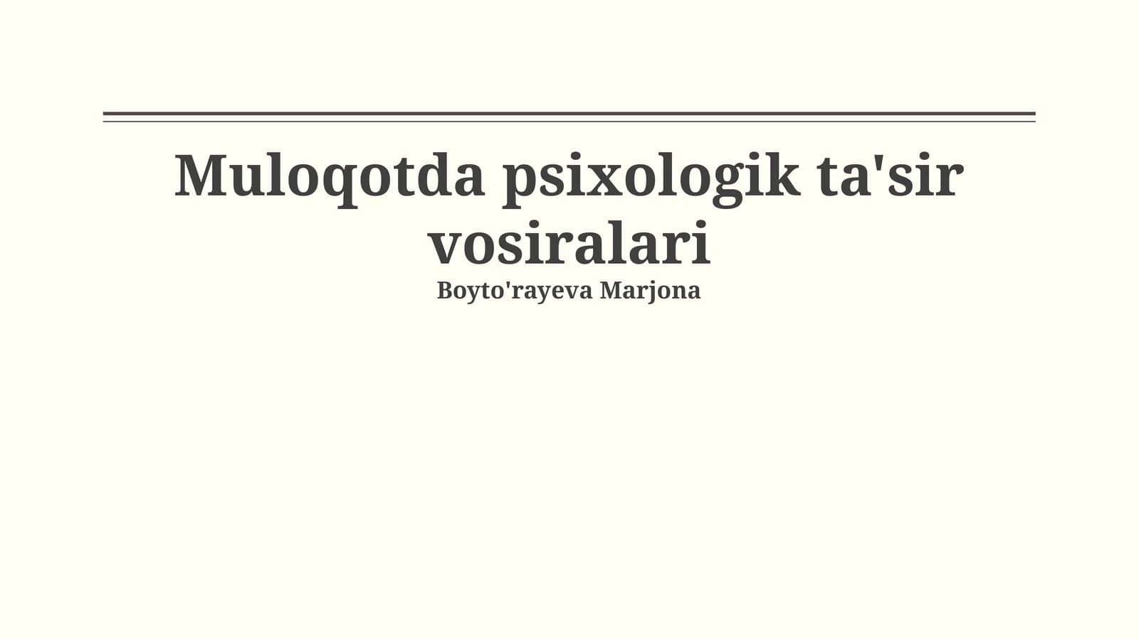 Muloqotda psixologik ta'sir vosiralari