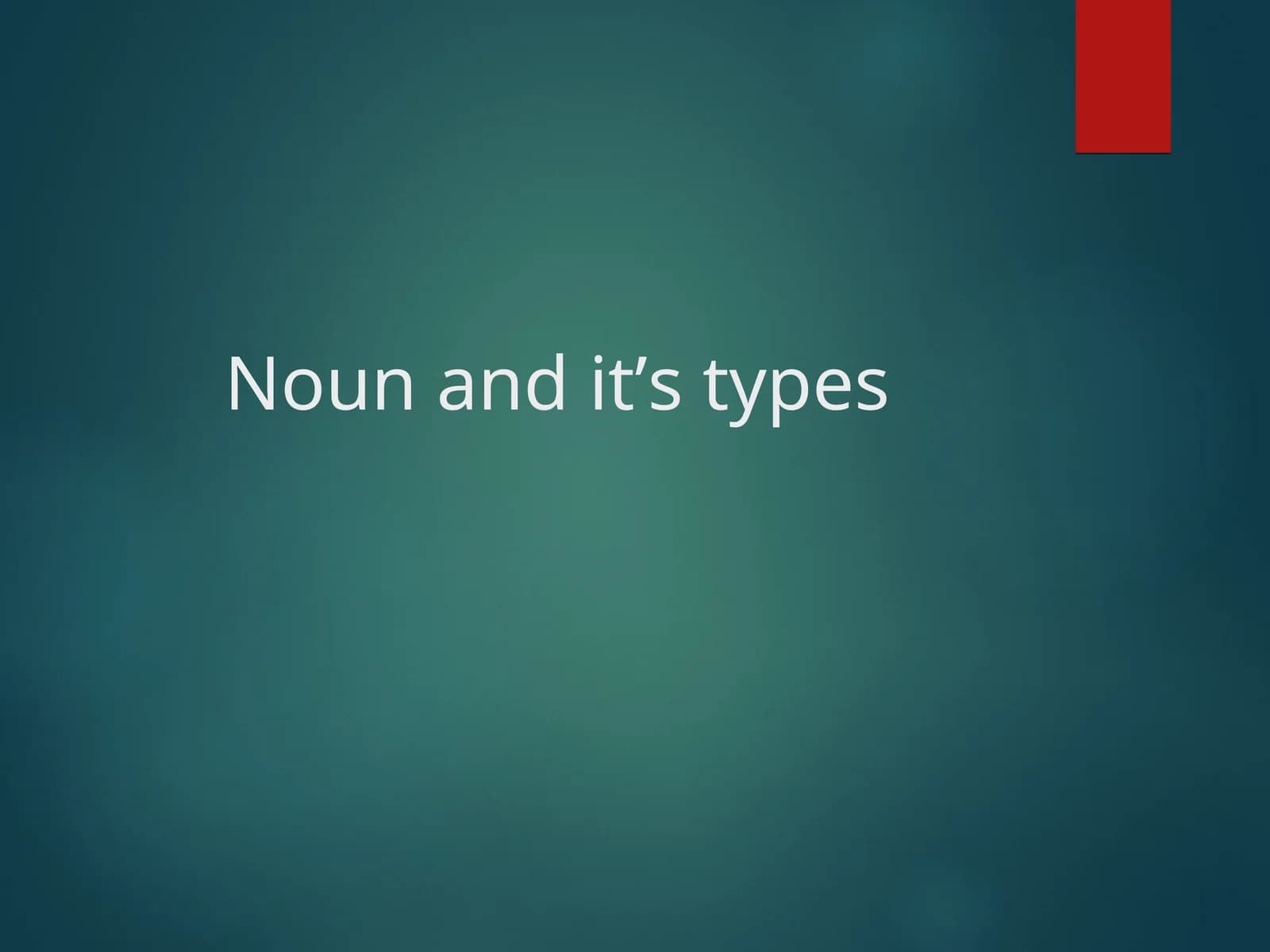 noun and it's types