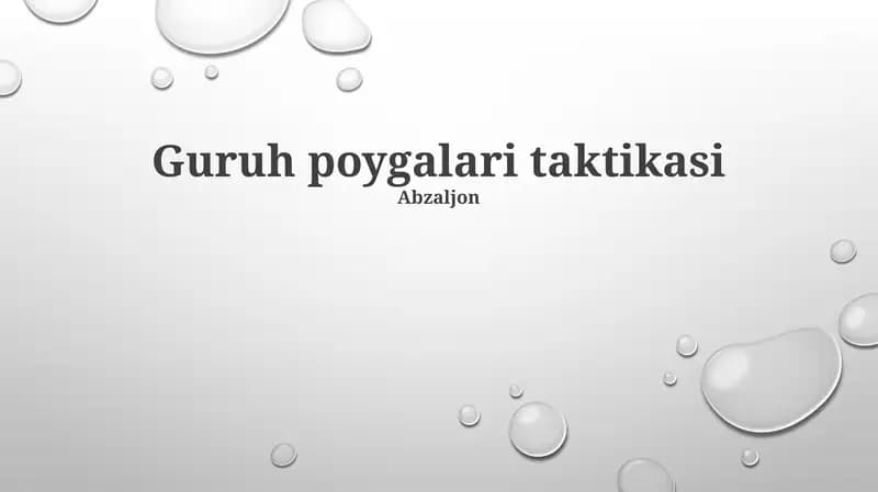 Guruh poygalari taktikasi