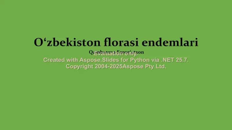 Oʻzbekiston florasi endemlari
