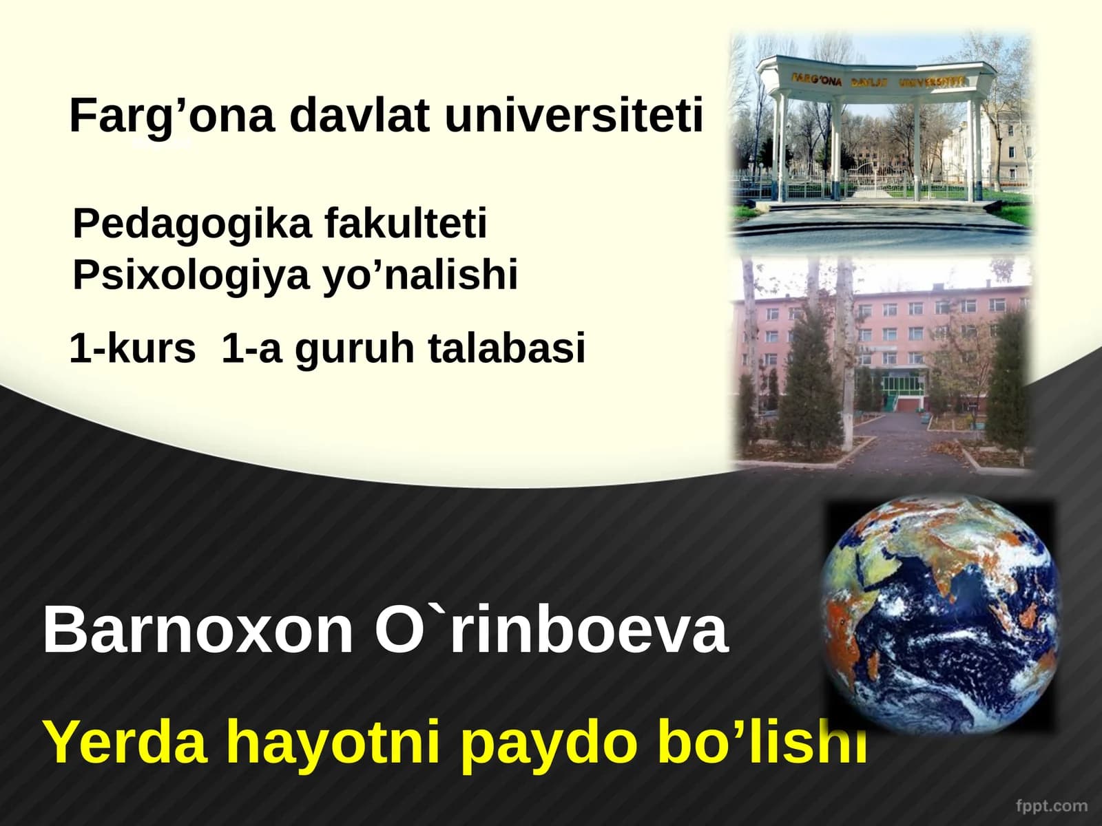 Yerda hayotni paydo bo’lishi
