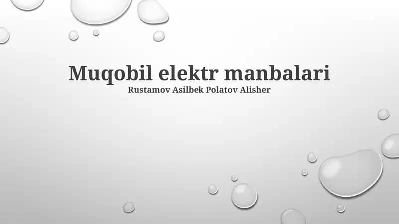 Muqobil elektr manbalari