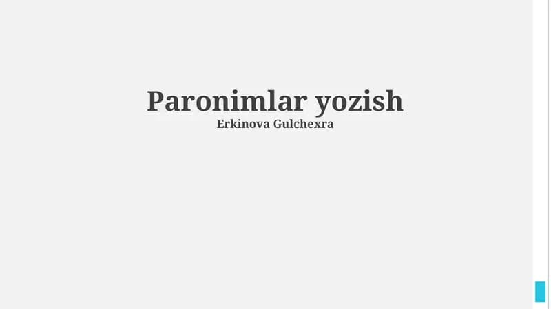 Paronimlar yozish