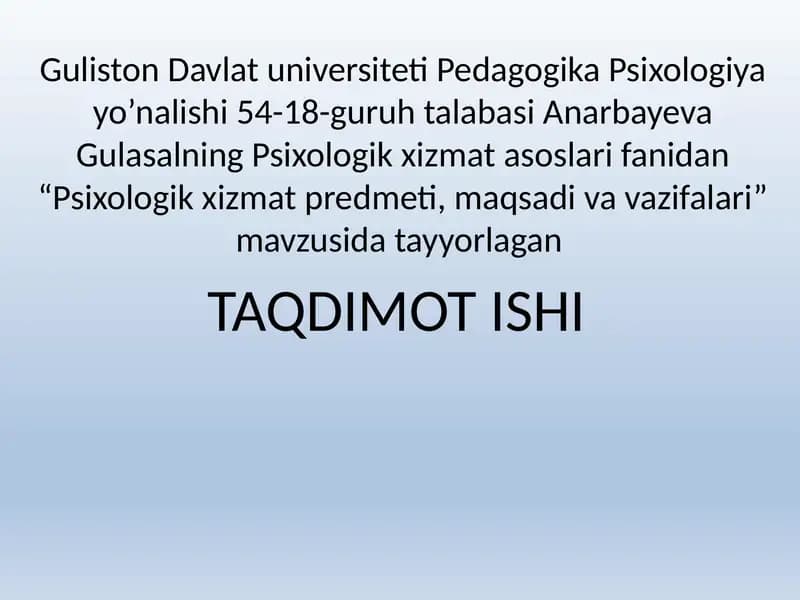 Psixologik xizmatasoslar